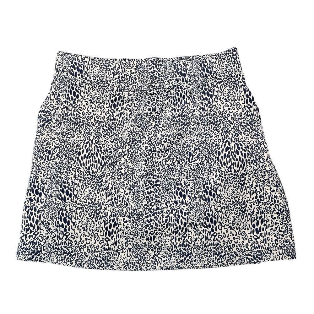 La Mer Luxe XL Tennis Animal Print Skort Skirt Black Beige Stretch Knit Stretch